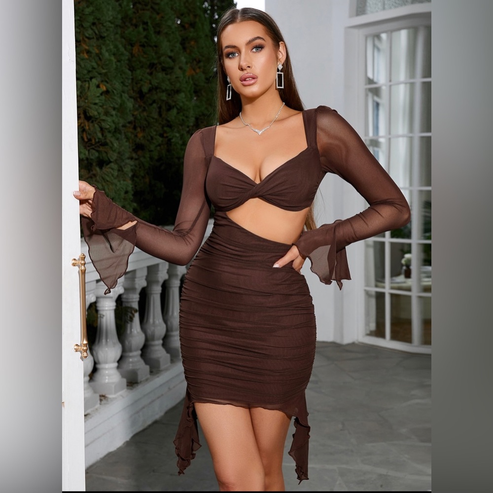 Twist front cut out dress